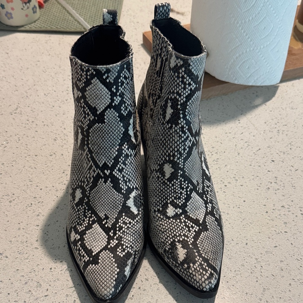 Stylish Black and White Ankle Booties